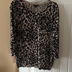 Halogen Leopard Print Cardigan